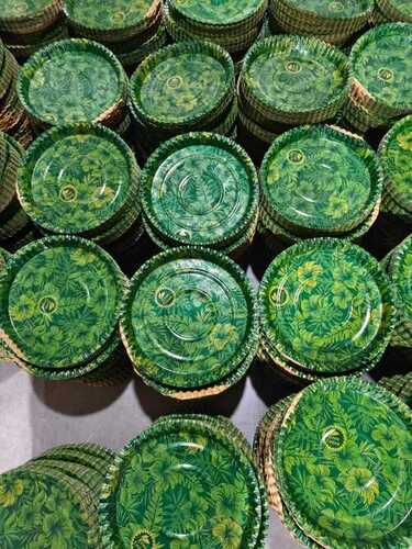 Paper Plates - Made of Biodegradable Paper, Standard Size, Green Color, Round Shape | Eco-Friendly, Lightweight, Leak Resistant for Restaurants and Parties
