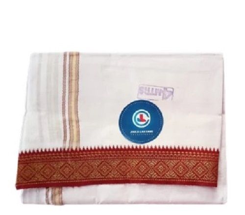 Pure White Cotton Dhoti