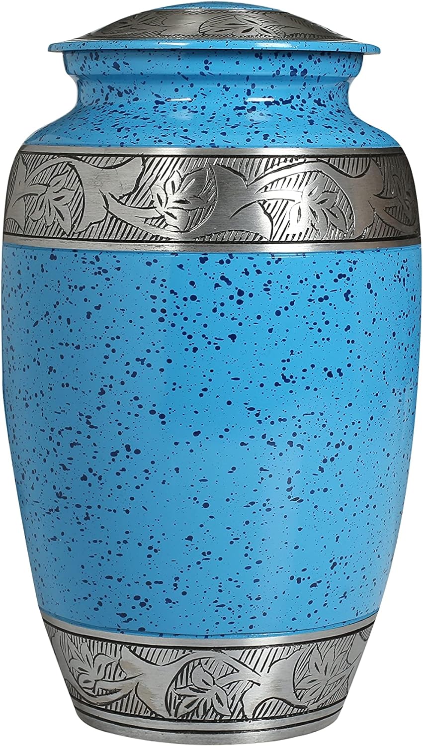 Royal Blue Adult Cremation Urn For Adult Male And Female Ashes - Finishing: Enamel