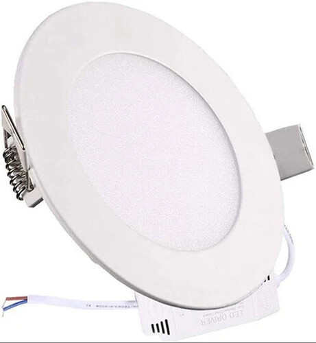 Slim LED Panel Light - Warm White 3000K , Round Recessed Mount, IP40 Rated, Ideal for Home and Hotels