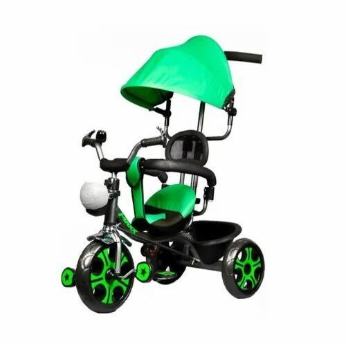 Super Canopy Triycycle - Premium Iron 3-Wheel Design Blue/Green/Red | Optimum Quality for Kids 6 Months+ Indoor & Outdoor Usage