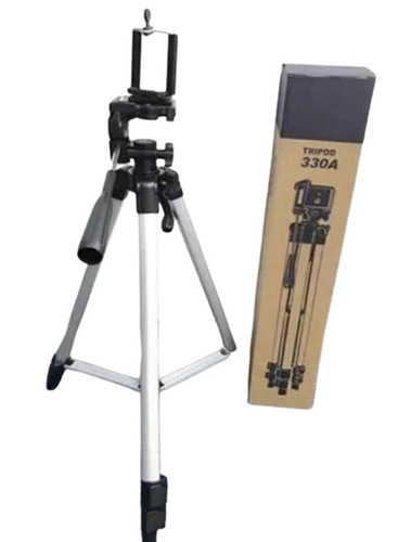 Tripod 330 A - Metal, 470mm / 18.50in Size, Silver Color | Designed for Mobile Photography, Versatile and Portable Use