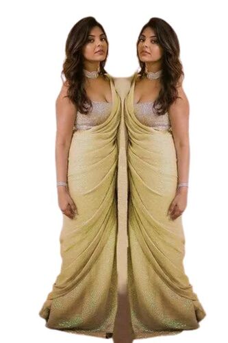 Georgette Sequence Work Saree - Premium Quality, Light Pink with Intricate Detailing, Shimmering Sequins, Elegant Drape, Flowing Silhouette, Soft Feel for Party Wear