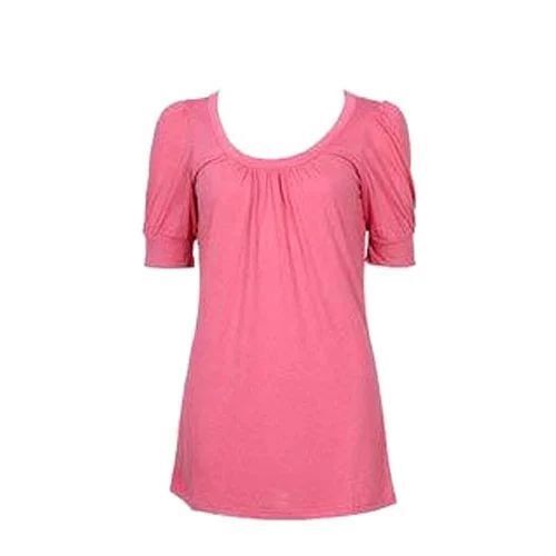 Ladies Knitted Top - Premium Cotton Blend, Pink Plain Design | Breathable Fabric, Comfortable Fit, Soft Texture, Lightweight for Summer