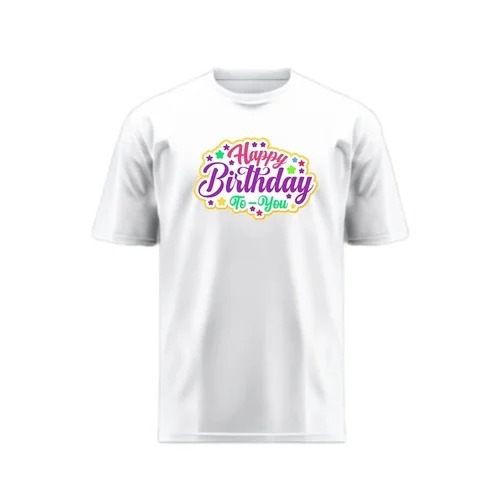 Men Cotton Casual T-Shirt - Regular Fit, O-Neck, White with Attractive Printed Pattern, Available in Sizes S, M, L, XL, XXL