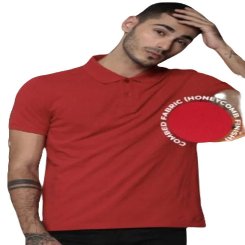 Men Red Collar T -Shirt