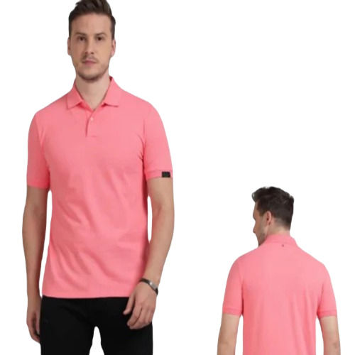 Mens Pink Polo T Shirt