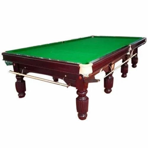 Pool Table - Wooden & Termite Resistant, Green & Brown Rectangular Design for 2 Players, Portable & Easy to Play, Ideal for Games Parks