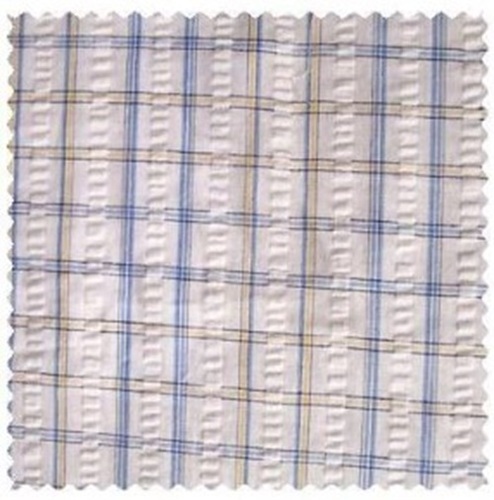 Seer Sucker Fabric - Multicolor Checked Pattern, All Sizes Available, Machine Washable