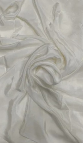 Viscose Natural Crepe Fabric - 100 GSM, 85 Grams, Plain Texture | White Color, Dry Clean Only, Suitable for All Clothing Needs