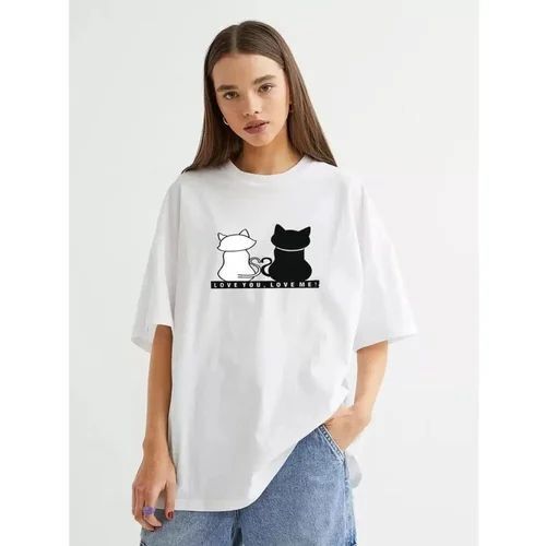 Animal Print White T-Shirt