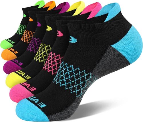 Ankle Socks - Cotton, Ankle Length, Multiple Colors, Striped Pattern | High Elasticity, Breathable, Absorbent, Reinforced Toe and Heel