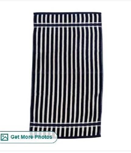 Black Striped Cotton Hand Towel