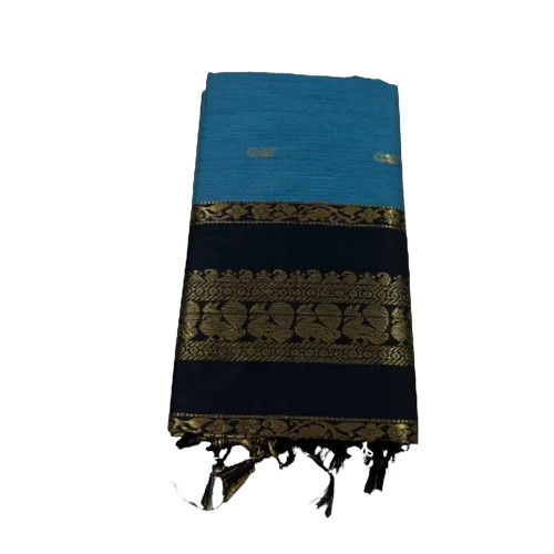 Blue Cotton Silk Saree