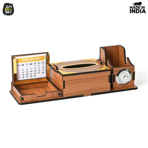 Desk Organizer With Clock And Calendar