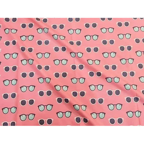 Peach Pink Sunglasses Printed Cotton Fabric