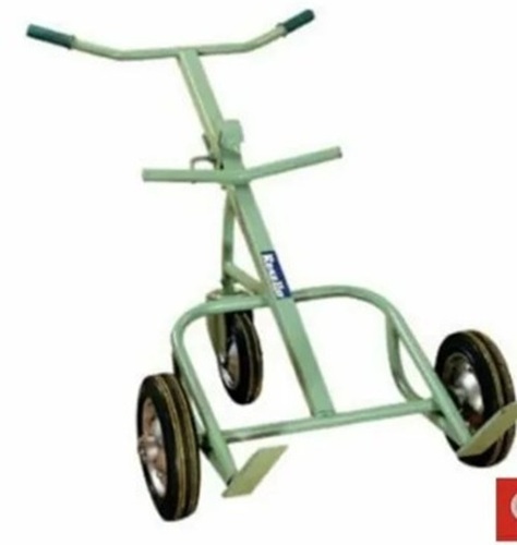 Rexello Drum Trolley - Mild Steel 200-400 kg Loading Capacity Green Color | Corrosion Free 3 Wheels for Commercial Usage