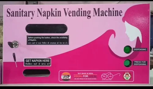 Femmina Sanitary Napkin Vending Machine - 20 Napkin Storage Capacity, Automatic Operation for Schools & Colleges, 1 Rs Coin Selection