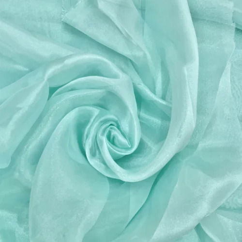 Sea Blue Solid Organza Tissue Fabric