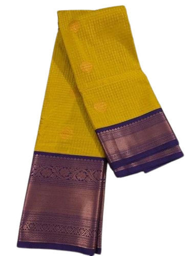 Yellow Silk Saree - Material: Cotton