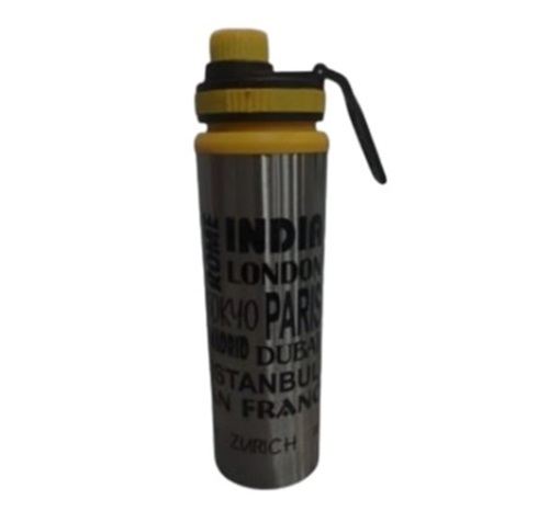 Zurich Steel Gymshaker - Stainless Steel 500 mL, Silver Sipper Shaker Bottle with Multi-Color Printed Design, Round Shape for Beverage Use