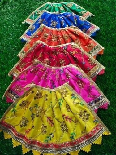 Durga Mata Statue Dress - Fabric, Size 2" To 7", Multi Color | Eco-friendly, Lightweight, Washable, Handmade, Religious Theme