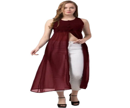 Ladies Maroon A Line Dress