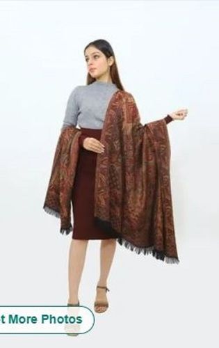 Ladies Party Wear Printed Woolen Shawl