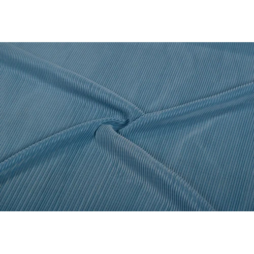 Light Blue Plain Pleated Knit Fabric