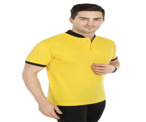 Men Yellow Collar T-shirt