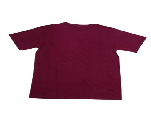 Mens Maroon Plain T-Shirt