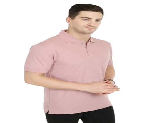 Mens Pink Polo T Shirt