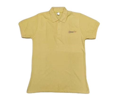 Mens Yellow Plain T Shirt