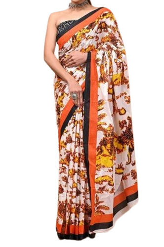 Printed Cotton Mulmul Saree