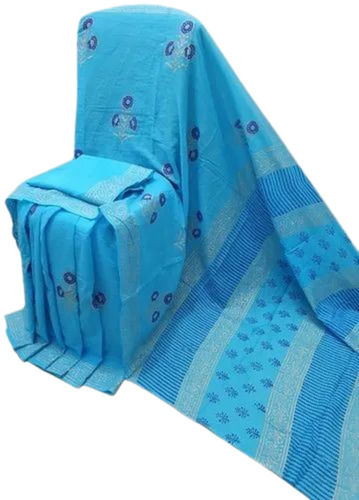 Sky Blue Printed Saree