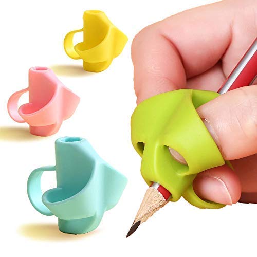 Soft Silicone Pencil Grips/Pencil holder - Three Fingers Fixed Pencil Holder Writing Aid Grip (Pack of 3)