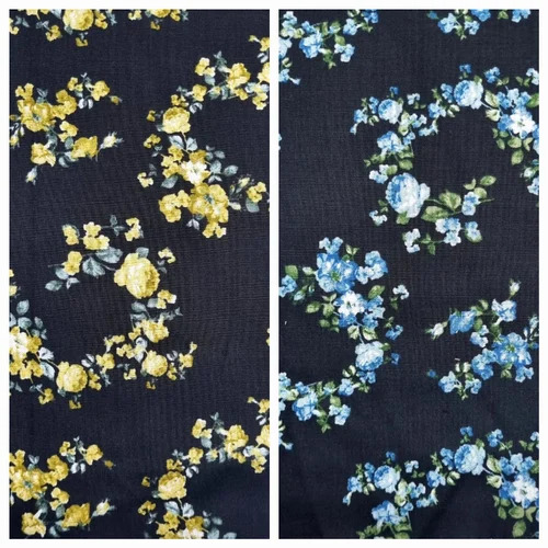 Black Printed Rayon Fabrics - 54 Inches Wide, Black Floral Print | Washable, Breathable, Shrink Resistant for Textiles Industry