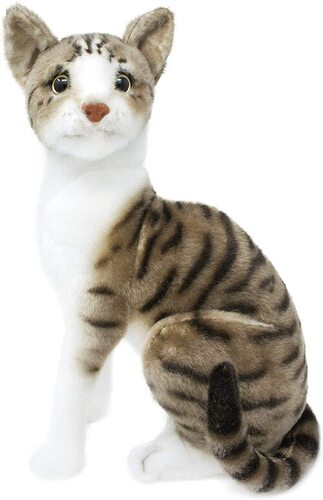 Cat Soft Toy - Cotton Stuffed, 12x12 Inches, Black and White Design | Cute Cuddly Plush, Machine Washable, Non-Toxic, Ideal for All Ages, Perfect for Snuggling