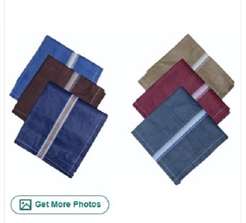 Deep Dark Cotton Handkerchief For Gents - 100% Cotton Standard Size Various Colors Striped Pattern | Wrinkle Free Excellent Finish Ideal for Gifting