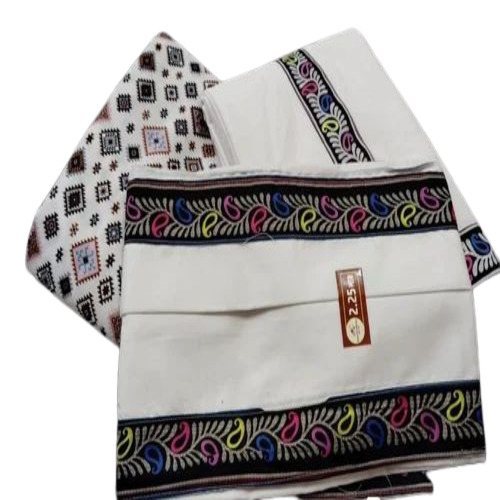 Designer Dhoti Dupatta With Kurta Set - Cotton Fabric Customized Size Multicolor Full Length Printed Pattern Hand Washable Elegant Border Work