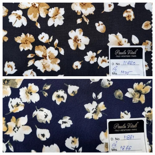 Floral Printed Rayon Fabric - 54 Inch Width, Multicolor Design with Vibrant Floral Prints, Soft and Silky Texture, Machine Washable, Lightweight and Breathable, Durable and Colorfast