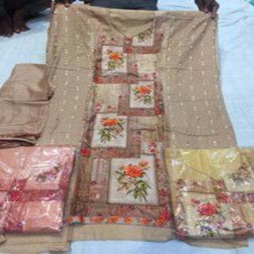 Ladies Cotton Suit - Unstitched Straight Design Premium Quality with Multicolor Printed and Embroidered Work