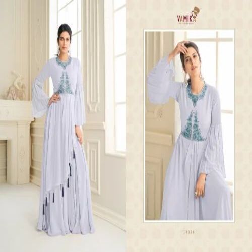 Ladies Party Wear Georgette Gown