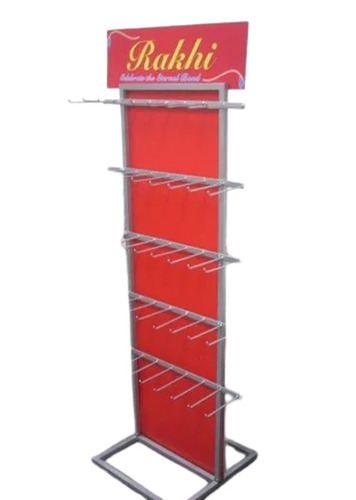 Metal Floor Standing Unit - 5 Feet Tall, Grey Powder Coated Finish, 5 Shelves | Ideal for Promotional Use, Durable Metal Design