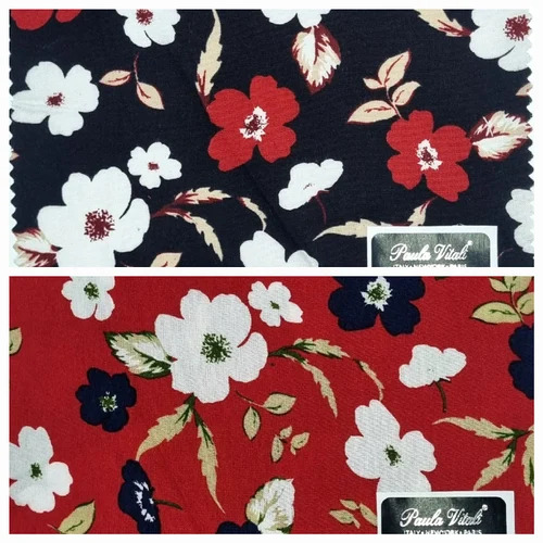 Multicolor Flower Prints Rayon Fabric - 54 Inch Width, Printed Rayon Fabric | Soft, Breathable, Floral Pattern, Lightweight, Machine Washable