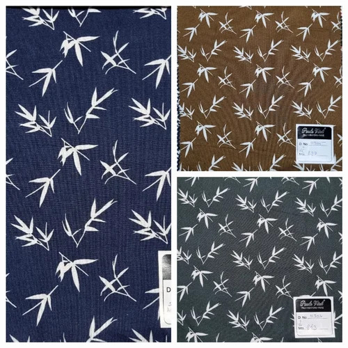 Multicolored Printed Rayon Fabric - 54 Inch Width, Leaf Print Design | Soft, Lightweight, Washable, All-Day Comfort