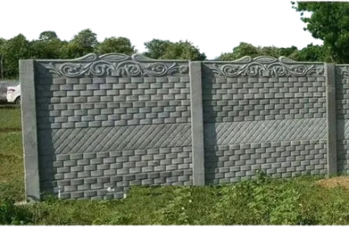 RCC Readymade Compound Wall - 6-10 Feet Height, 7 Feet Plate Length, Grey Color | Durable Modular Design