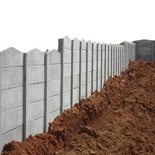 Readymade Compound Wall - Panel Build, Upto 8 Feet Height, Basic Design, Grey Color