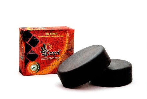 Red Sandal Soap - Natural Ingredient, Unisex Bath Soap | Organic Cleanser for Refreshing Bathing Experience