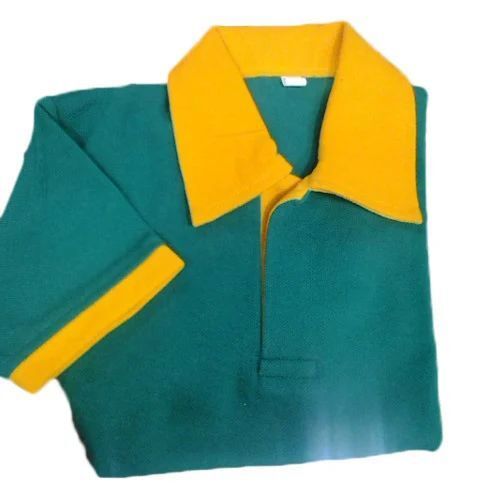 Sports T-Shirts - Premium Cotton Fabric Tailored Fit Green And Yellow | Easy Care Breathable Material for Summer Wear